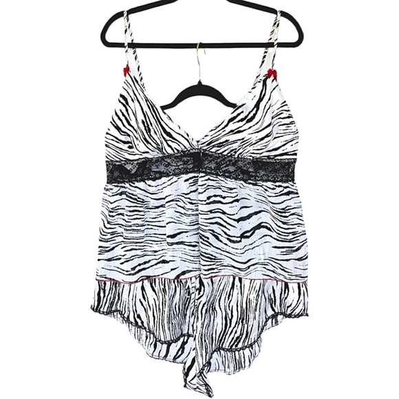 Secret Treasures Wmns 2-piece Zebra Print Lingerie Shorts And Tank Top 2XL NWOT - Picture 2 of 14